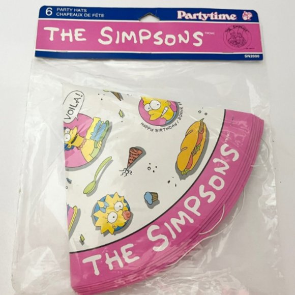 THE SIMPSONS BIRTHDAY PARTY FAVORS PARTY FOR 6 - HATS, LOOT BAGS, BLOWOUTS NIP - Picture 3 of 7
